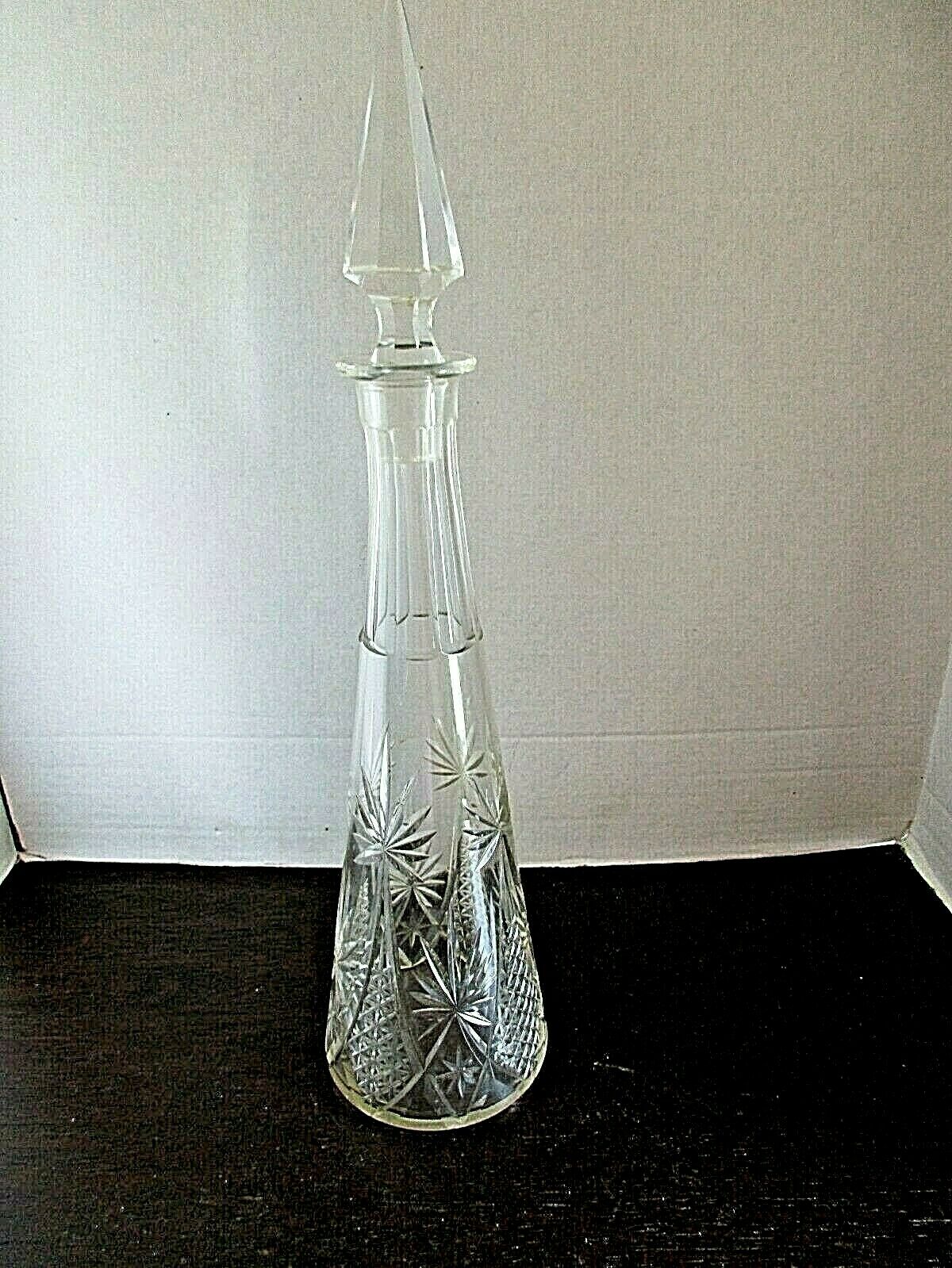 Gorgeous Depression  Glass Decanter With Tapered Stopper 16 Inches!!!