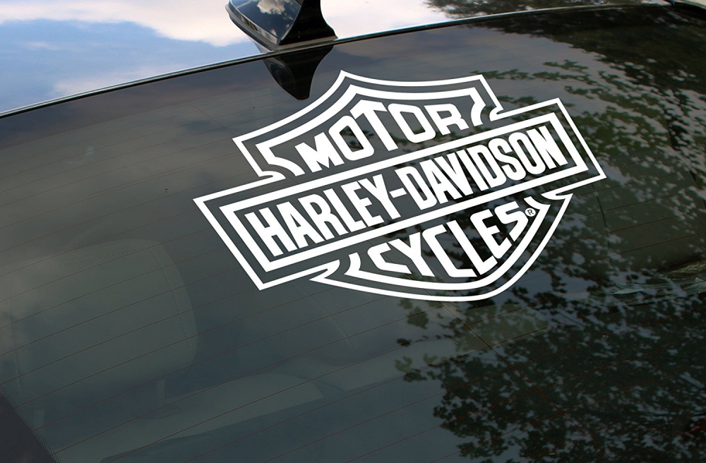 Harley Davidson Logo Cutz Rear Window Decal, Motorcycle Truck Car Sticker - Lw