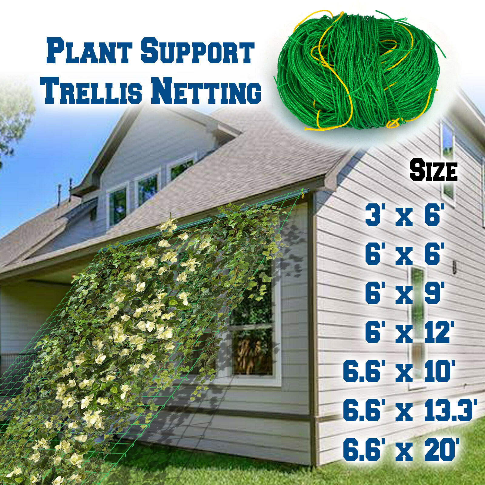 Heavy Duty Gardentrellis Netting Climbing Plants Support Net Fruits Vine Veggie