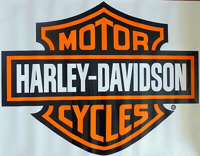 Harley Davidson Orange Bar & Shield Extra Large Trailer Decal Sticker  29" X 37"