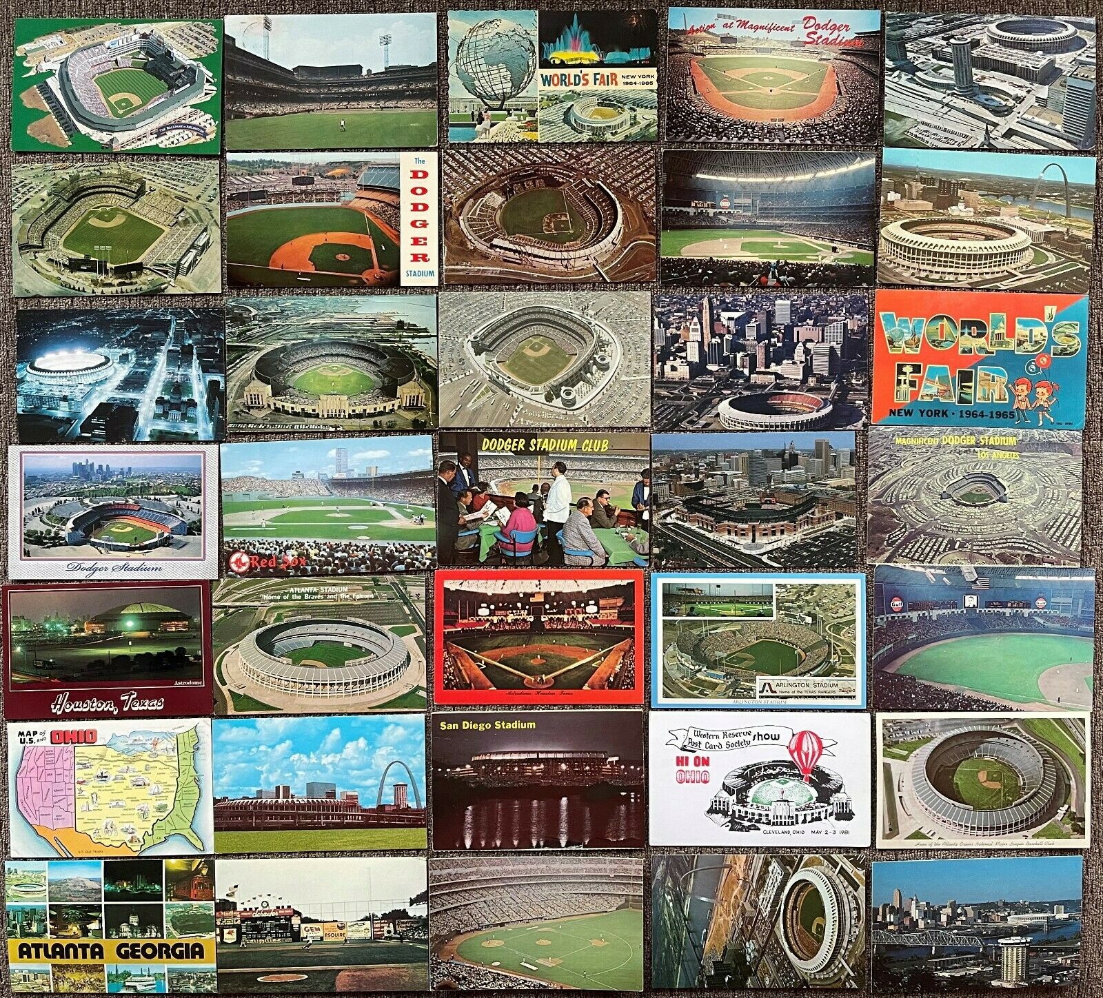 (35) Major League Baseball Chrome Stadium Postcards #2 - Leutzinger Collection
