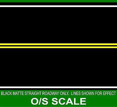 Highway Street Roadbed Black Matte Straight For 1/48 O Scale Train Garden Layout