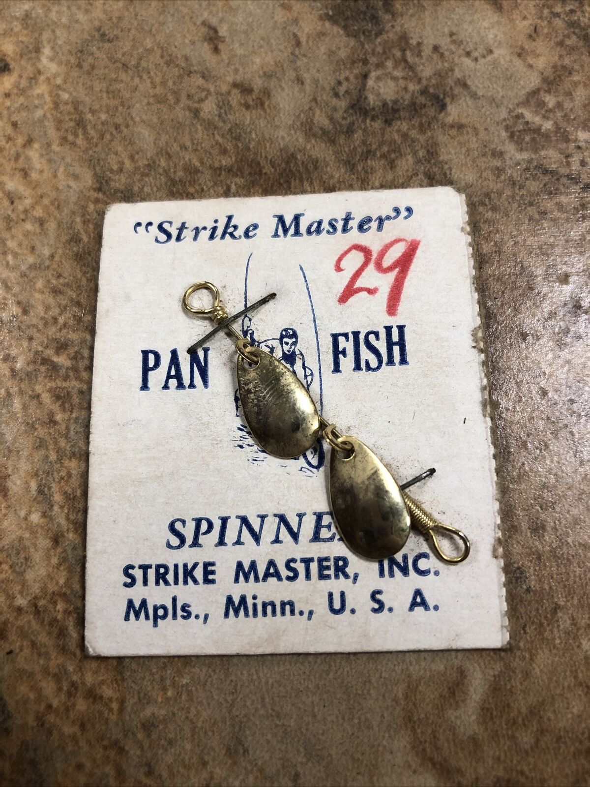 Vintage Fishing Lure - Strike Master Pan Fish Spinner Gold Color