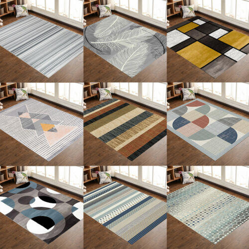 Contemporary Modern Soft Area Rugs Nonslip Velvet Home Room Carpet Floor Mat Rug