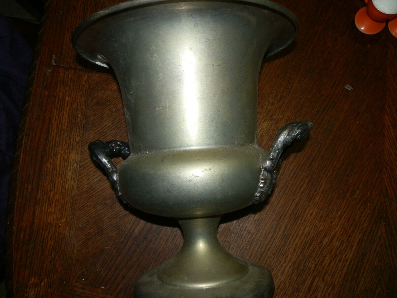 Vintage Silverplate Large Flower Vase Urn 10.5 X 9.5 In, 6 In Base