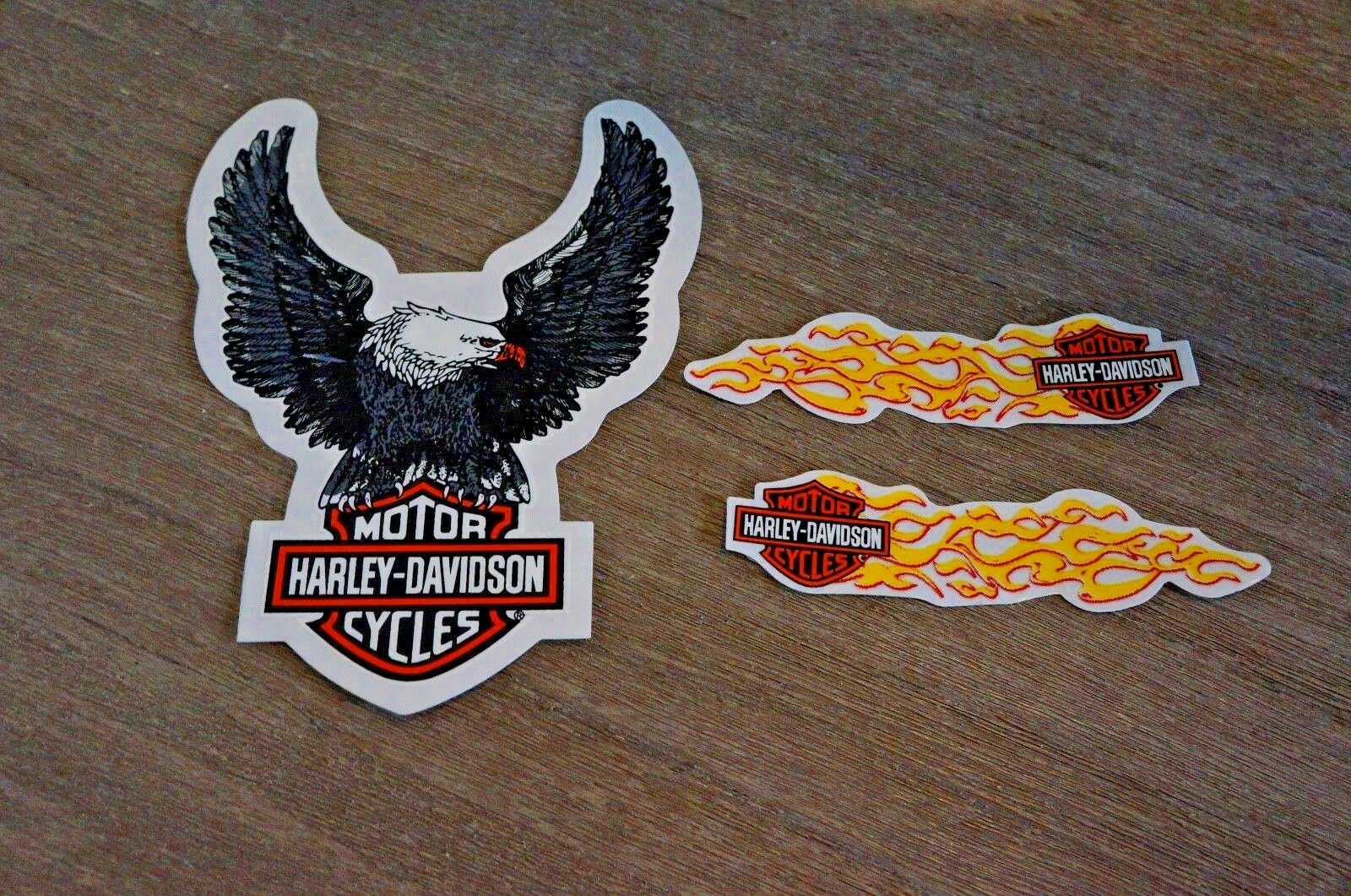 Harley Davidson Silver Eagle Window Decal Sticker Outside Plus Mini Tank Set