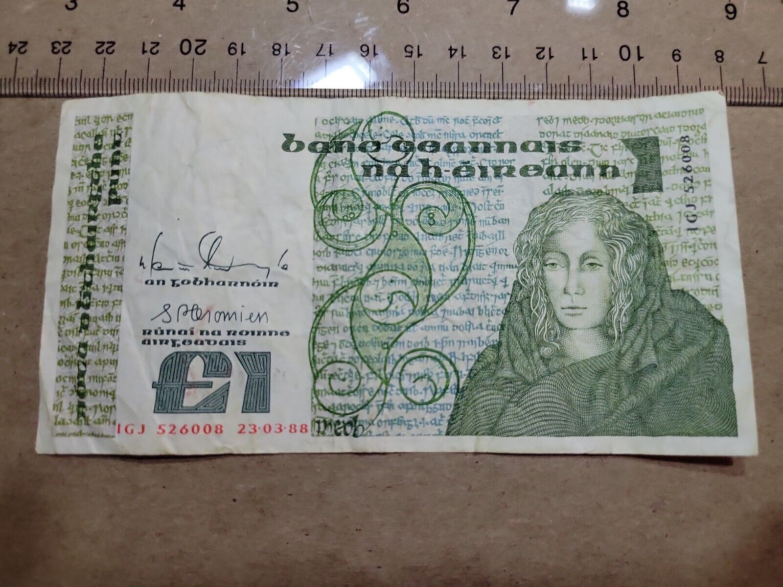 🇮🇪 Ireland Republic Pound 1988 P-70d Fine Banknote 011123-18
