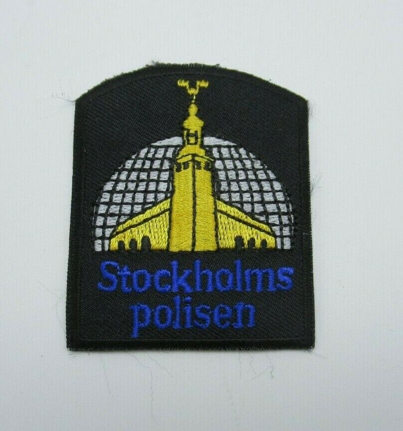 Vtg Stockholms Polisen Swedish Police Shoulder Patch Sweden