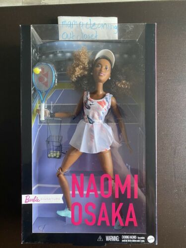 In Hand Barbie Role Models Naomi Osaka Doll Wearing Tennis Dress With Racket A