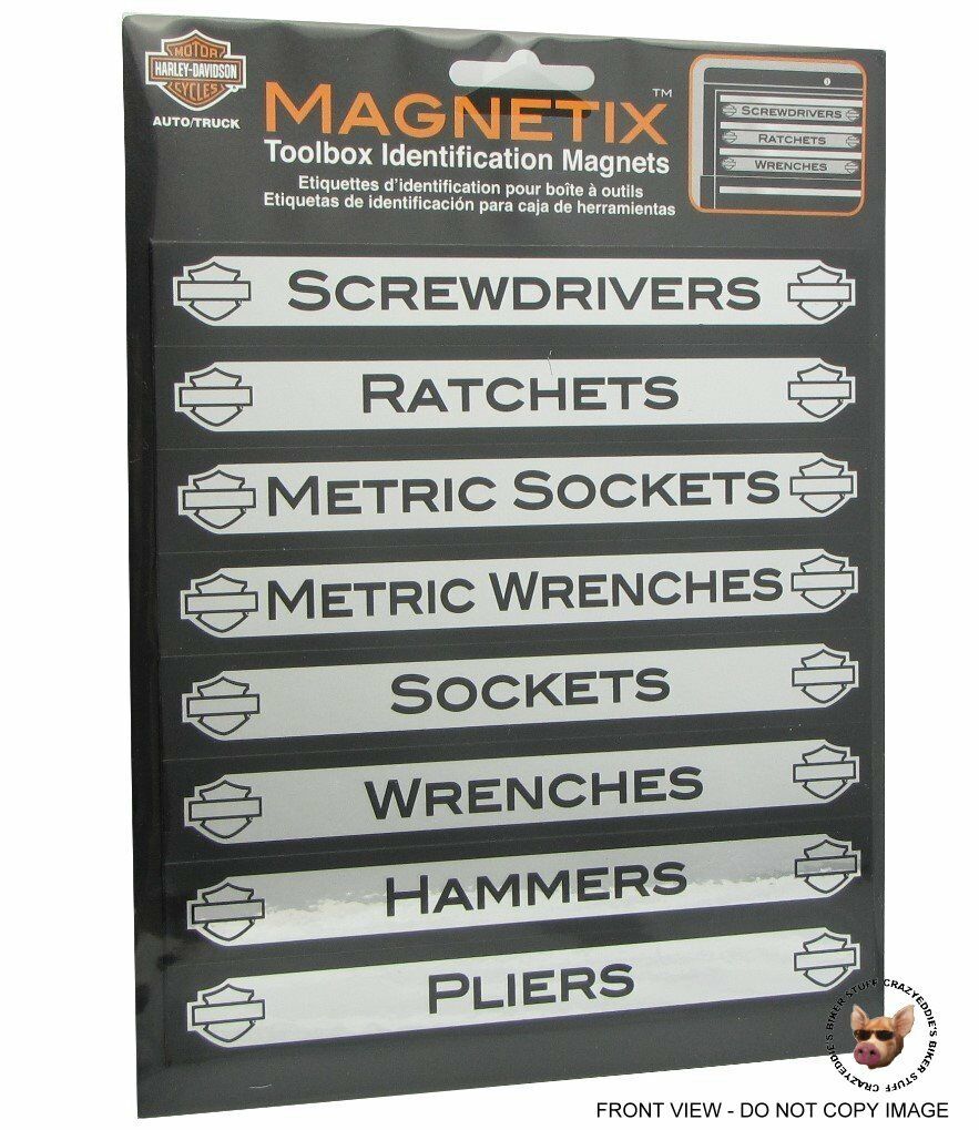 Harley Davidson Magnetic Toolbox Id Labels Chroma Magnetix  Made In Usa