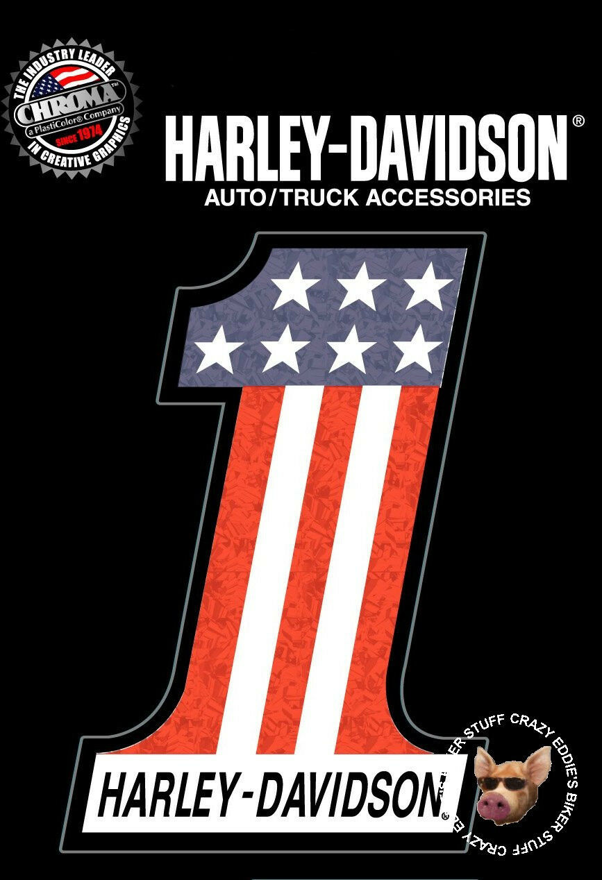 Sheet Of Two (2) Harley Davidson Usa-1 Holographix Decals Usa Number One Decal