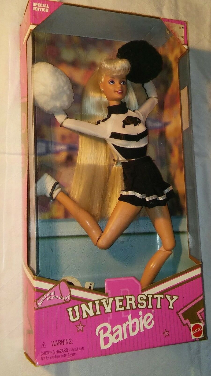 Mattel Barbie Cheerleader Doll University Of Colorado 1996 new In Sealed Box