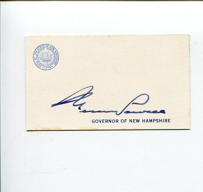 Wesley Powell Governor Of New Hampshire Signed Autograph