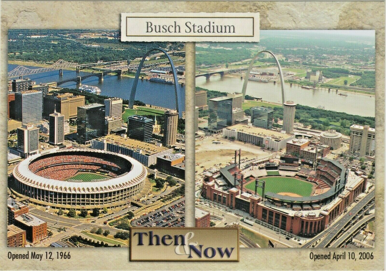 Busch Memorial Stadium And "new" Busch Stadium (then & Now), St. Louis Missouri