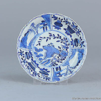 Antique 19c Chinese Porcelain Tea Bowl Revival Kangxi Blue White China Antique