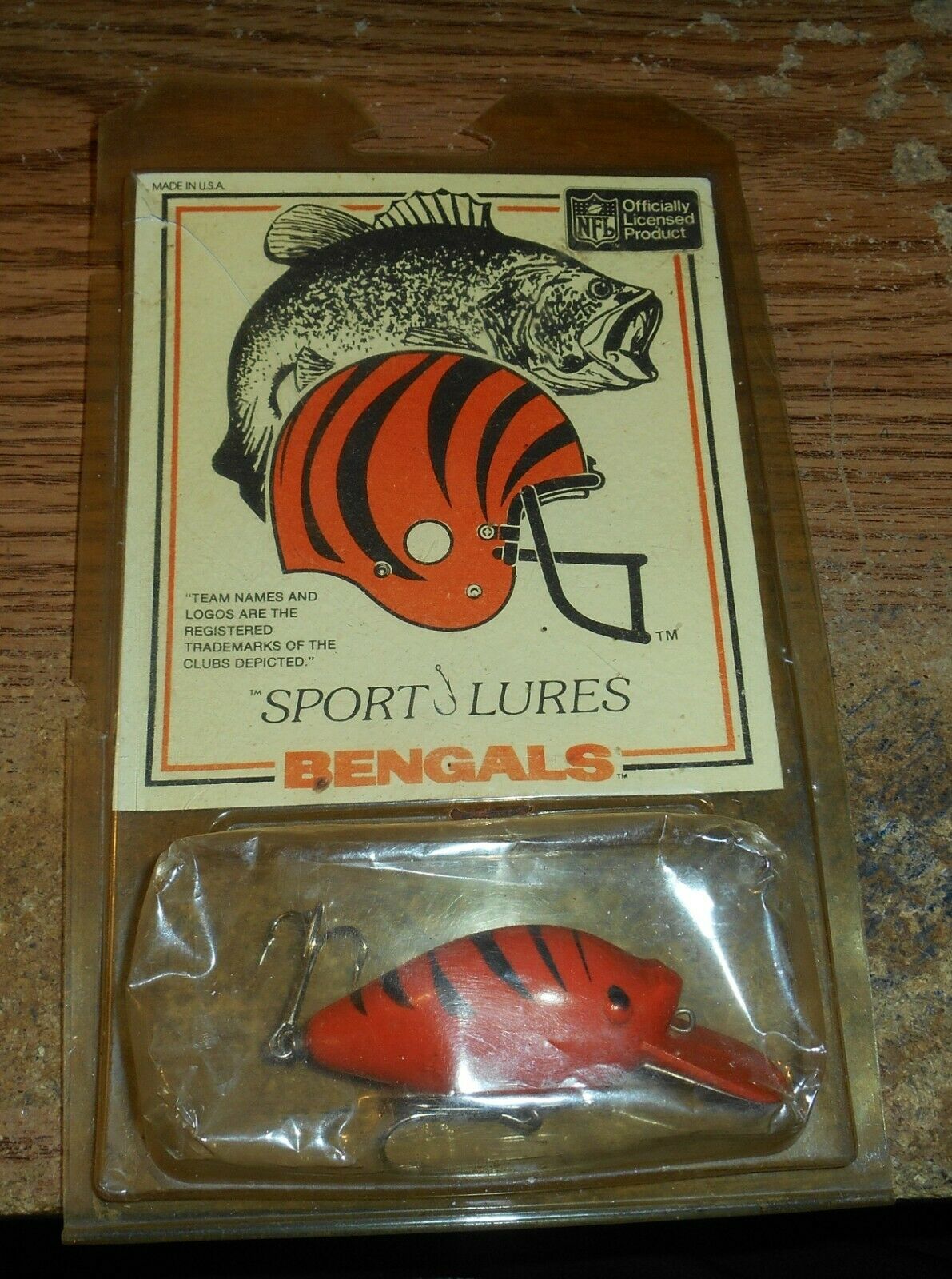 Sport Lures Arbogast Nfl Cincinnati Bengals Pugnose Tackler Lure/rare Packaging