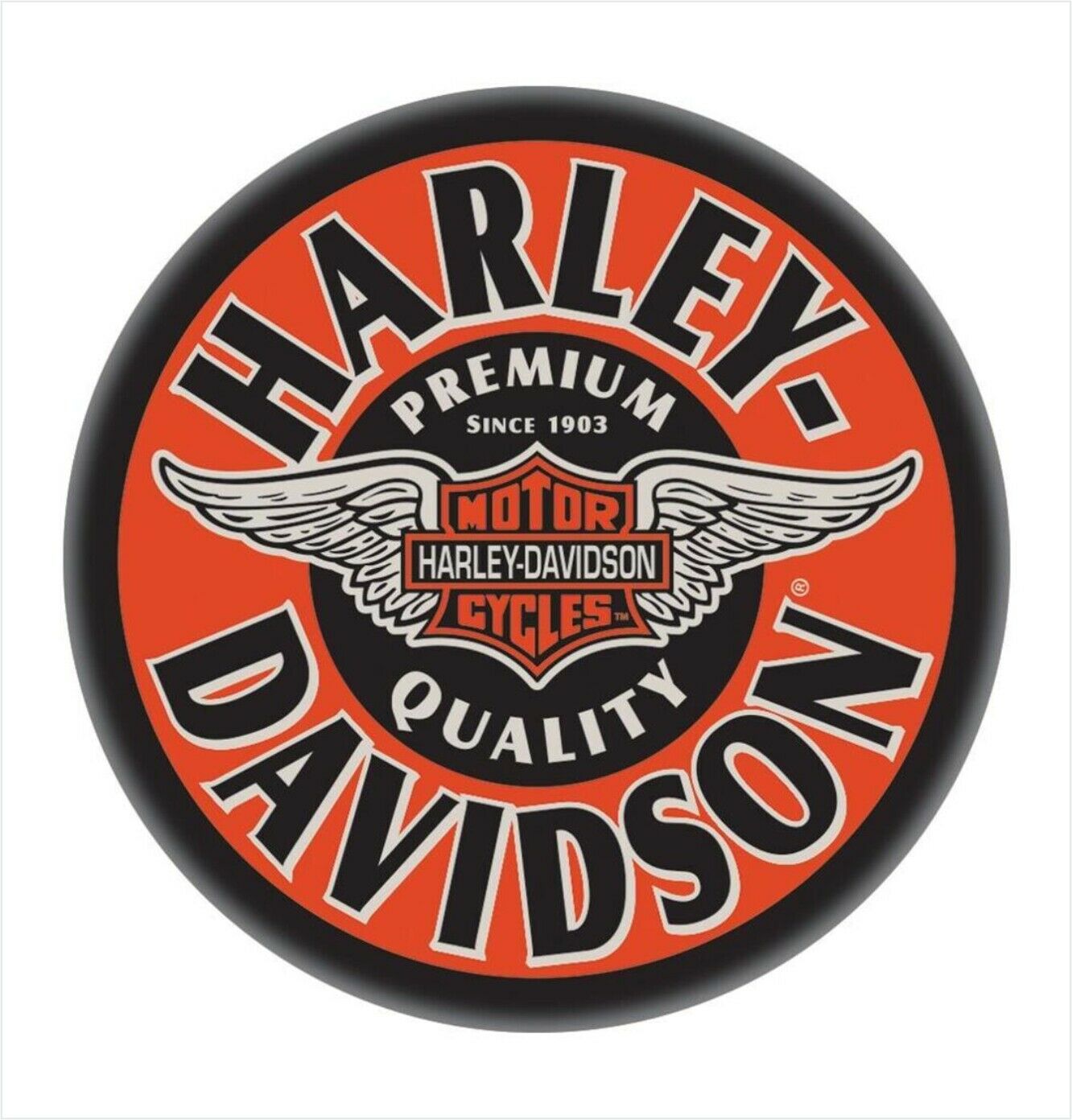 Harley Davidson Vintage Style Decal, Sticker 4" Diameter 3m Free Shipping
