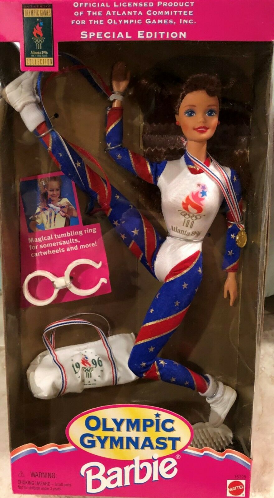 Vintage Olympic Gymnast Barbie - Brunette - 1996 - New In Box
