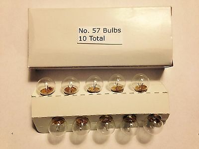 10 Pack Of 57 Light Bulbs (14 Volt) For Lionel & American Flyer Trains & Others