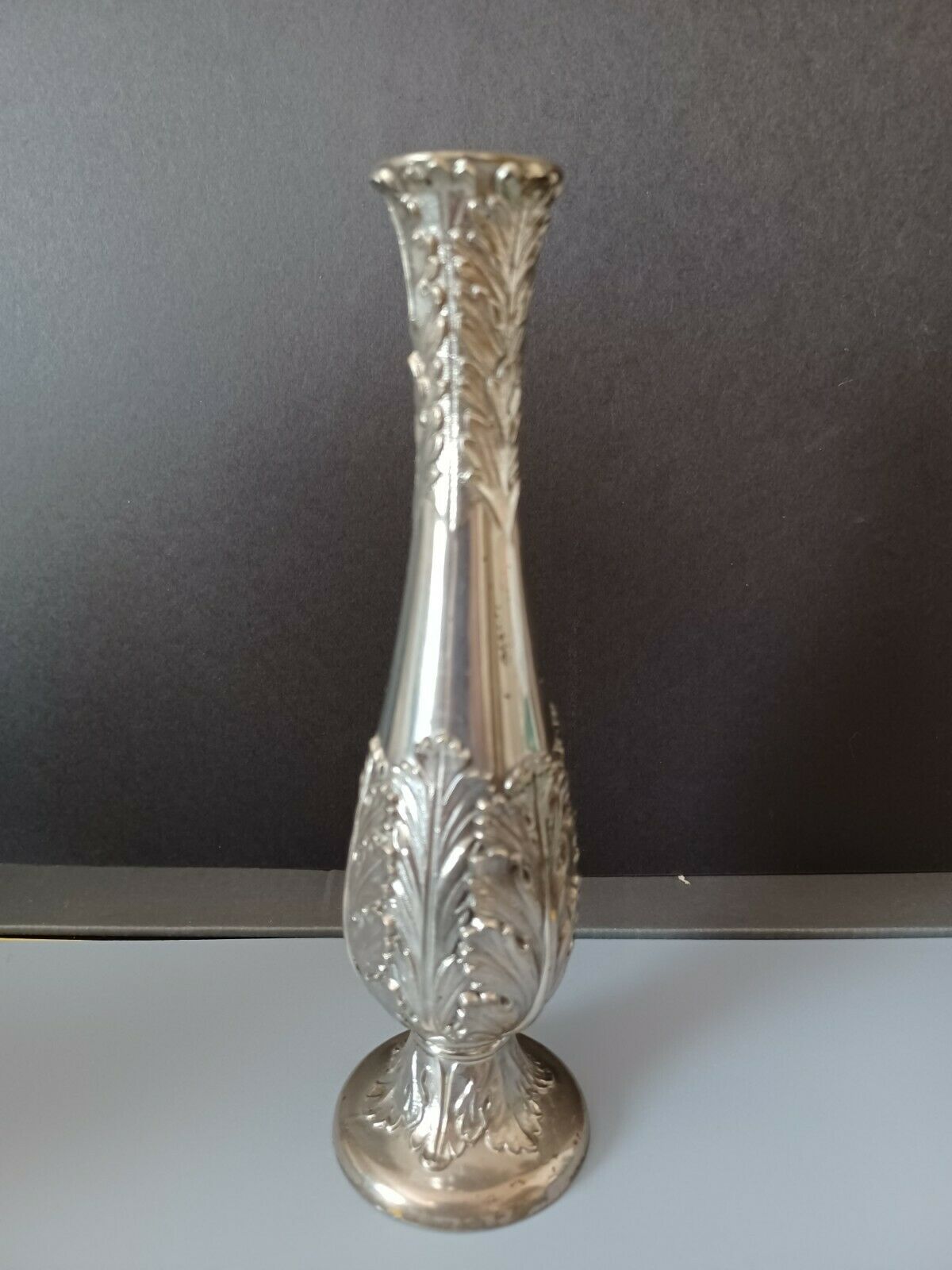 Art Nouveau Silver Plate Bud Vase 7" In In Height