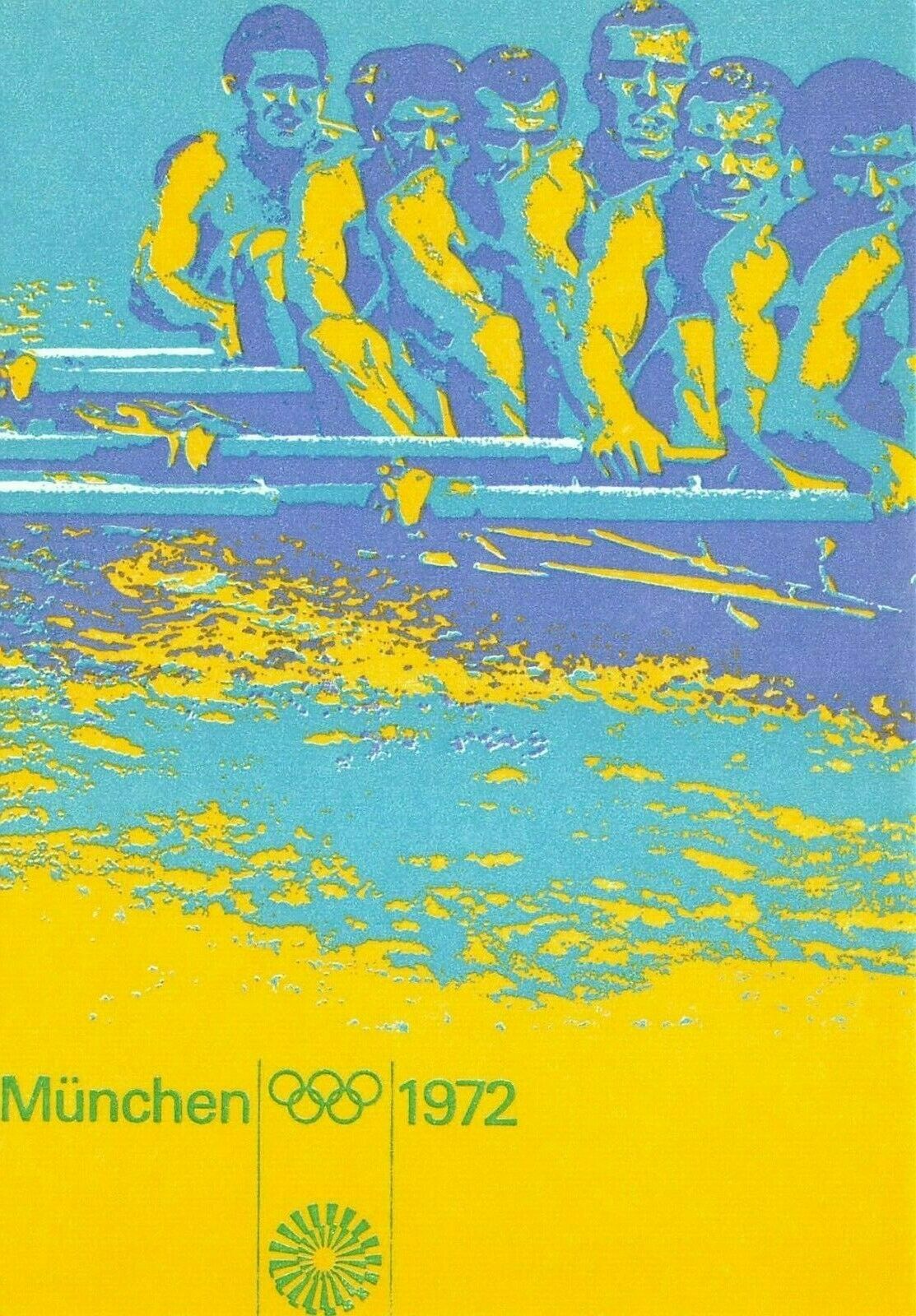 C6807 Munich 1972 Olympic Poster Postcard - Scullers Rowing - 13th Of 14 Designs