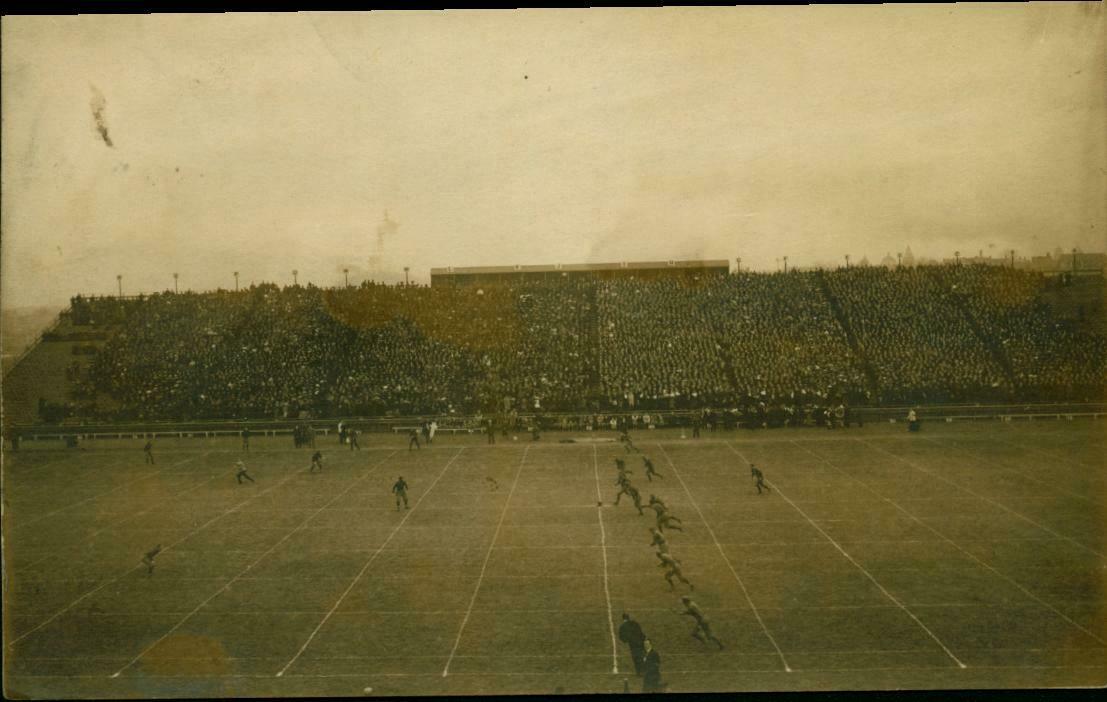 1908 Postcard Ferry Field Football Kickoff Michigan Wolverines Vs Penn Quakers