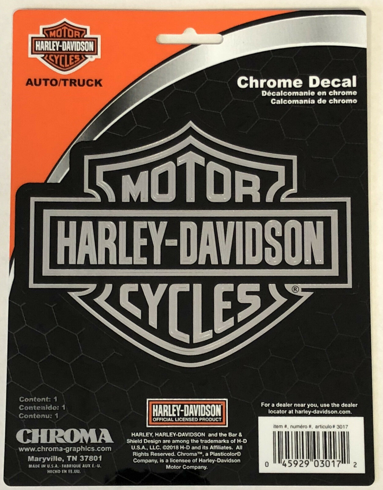 Harley-davidson Bar & Shield Chrome Classic Graphix Sticker Decal New