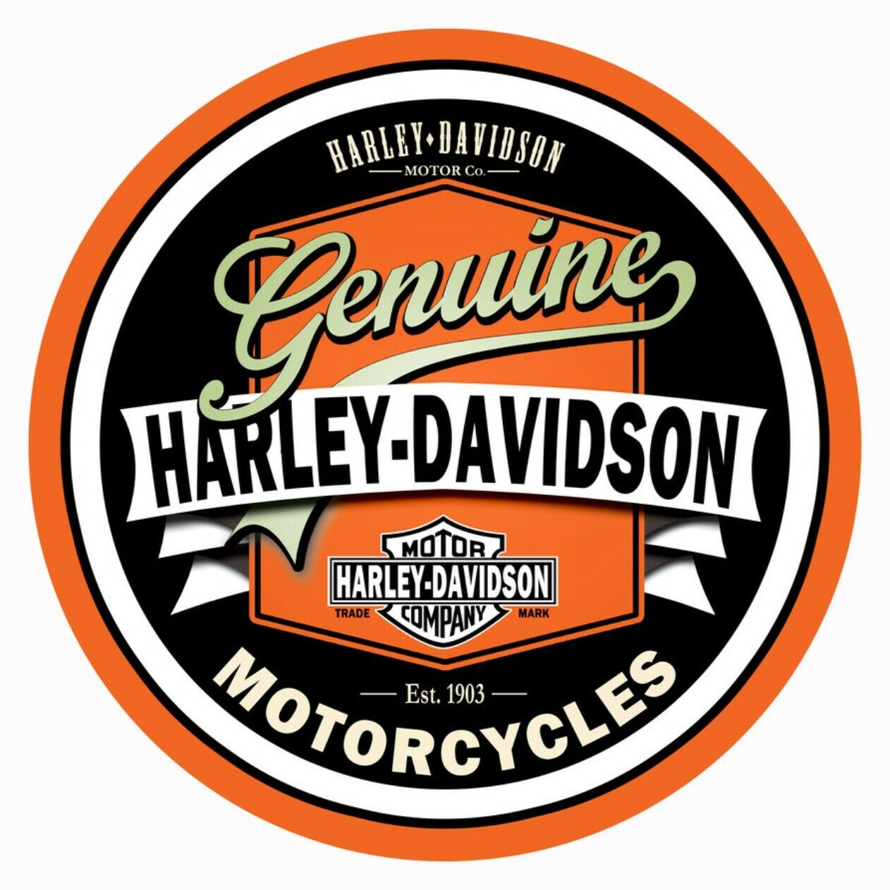 Harley Davidson Vintage Style Decal, Sticker 4" Diameter 3m Free Shipping